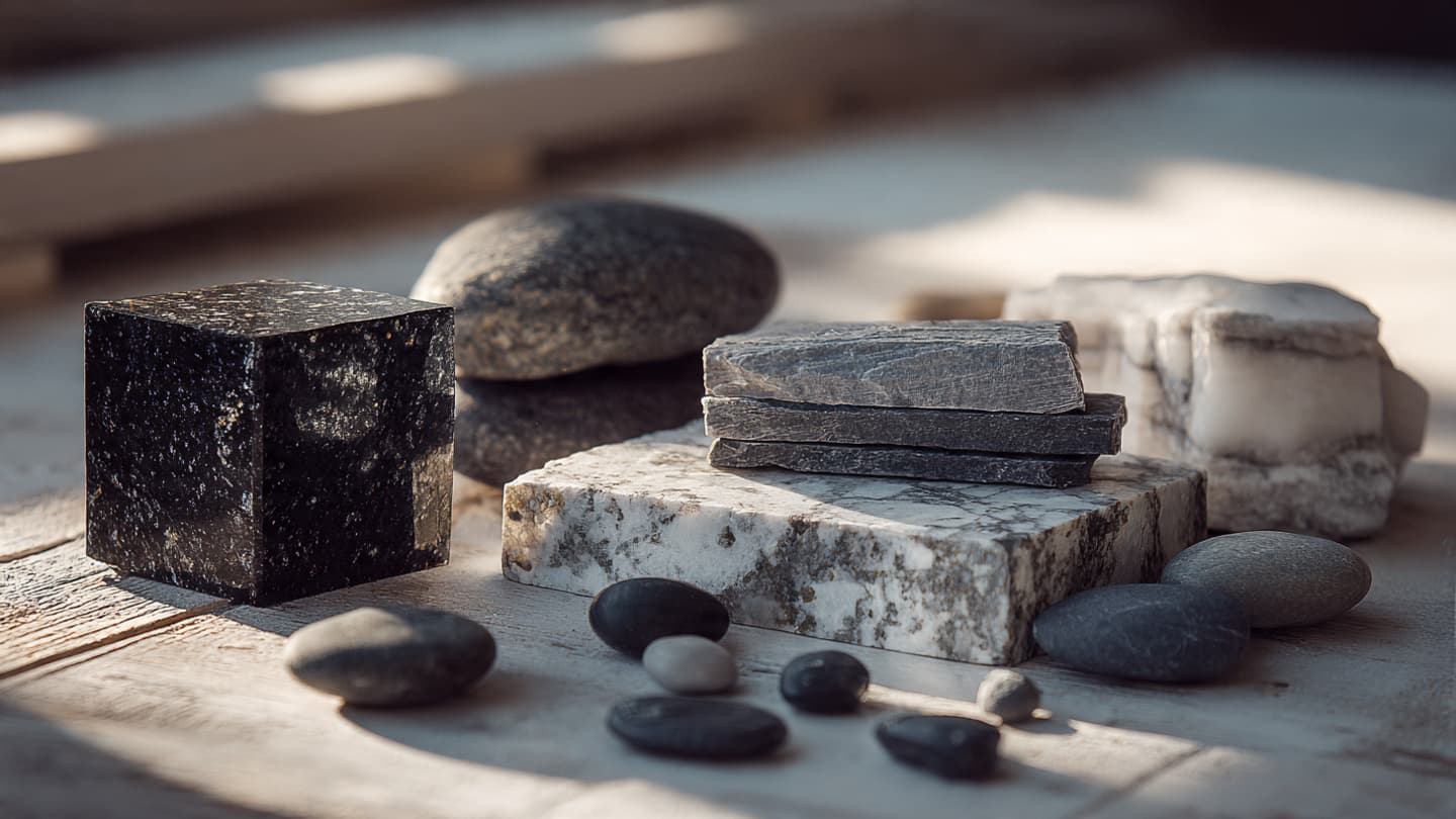 Engraved stone materials